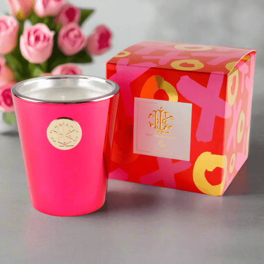 Rose XOXO 8oz Designer Box Candle, Romantic Floral Scented Candle for Cozy Ambiance, Perfect Valentine’s Day Gift - Nifty Decor & More