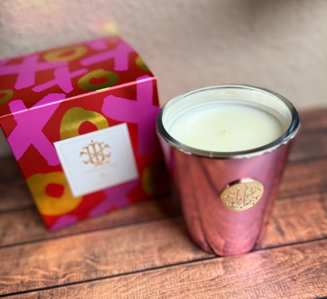 Rose XOXO 8oz Luxury Designer Box Candle - Rose & Bergamot Fragrance by LUX - Nifty Decor & More