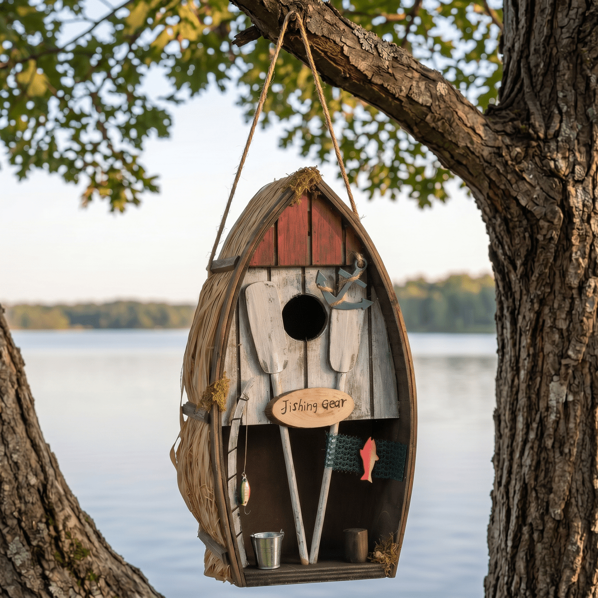 Row Boat Birdhouse – Rustic Backyard Garden Decor - Nifty Decor & More