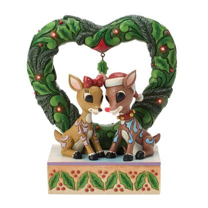 Rudolph &Clarice Heart Wreathe - Nifty Decor & More