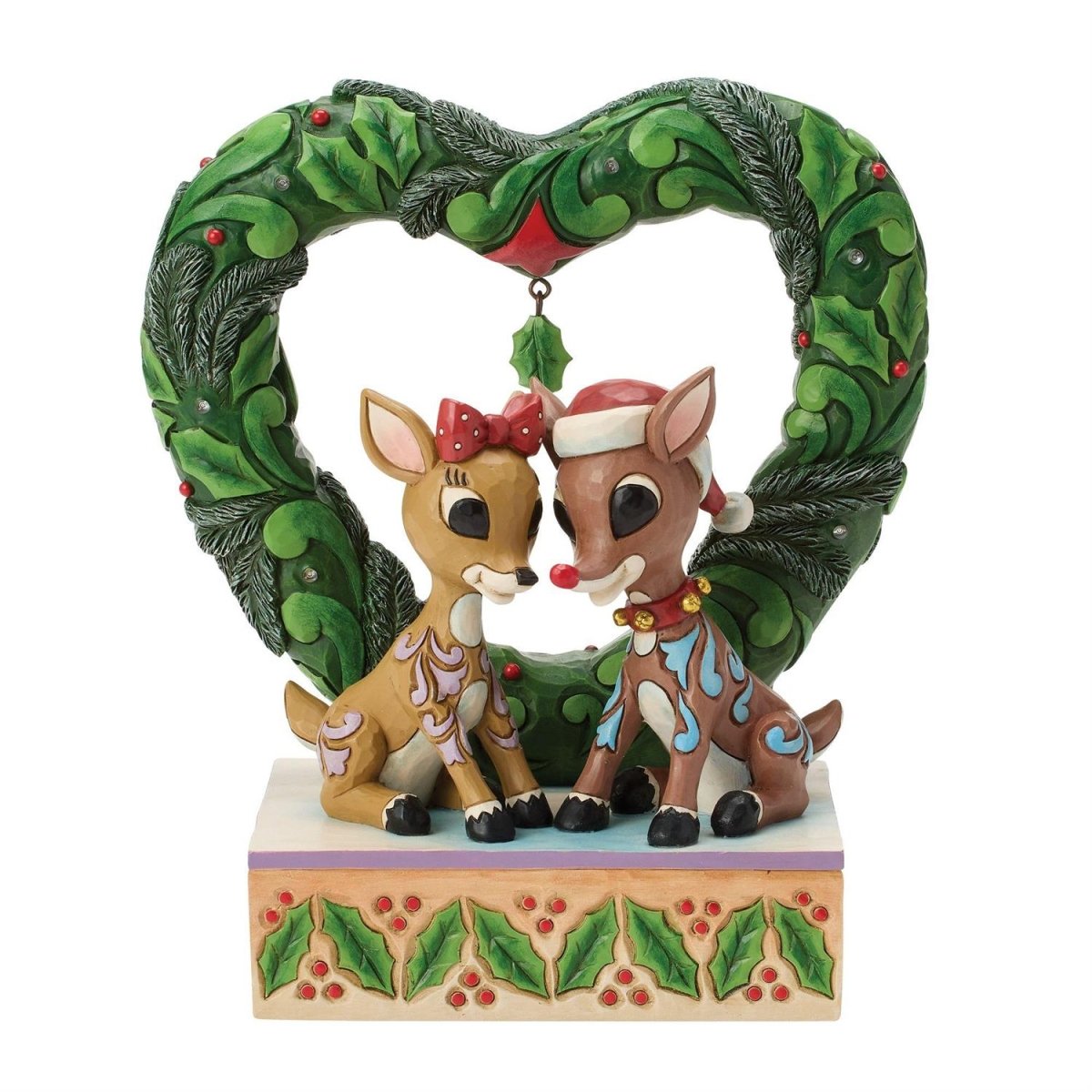 Rudolph &Clarice Heart Wreathe - Nifty Decor & More
