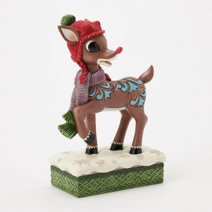 Rudolph w/ Knit Hat - Nifty Decor & More