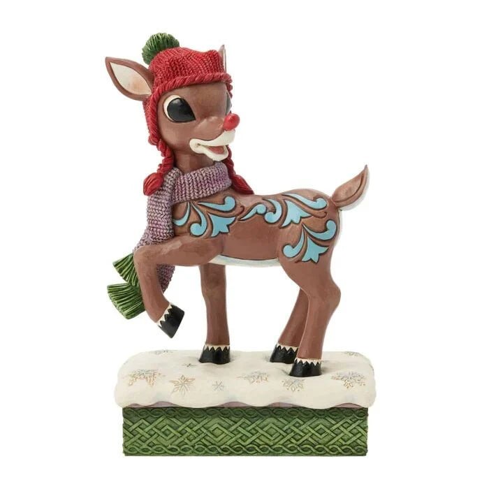 Rudolph w/ Knit Hat - Nifty Decor & More