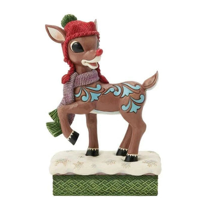 Rudolph w/ Knit Hat - Nifty Decor & More