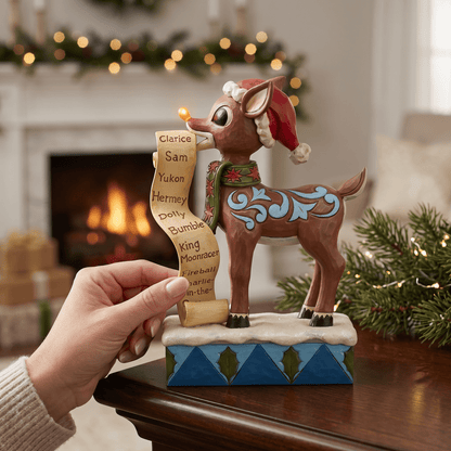 Rudolph with List in Mouth - Nifty Decor & More