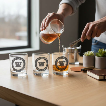 Rustic Etched Bourbon Glass for Home Bar - Nifty Decor & More
