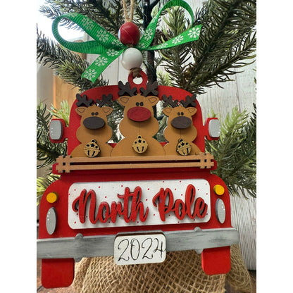 Rustic Farmhouse Christmas Truck 2026 Ornament | Personalized Holiday Decor - Nifty Decor & More