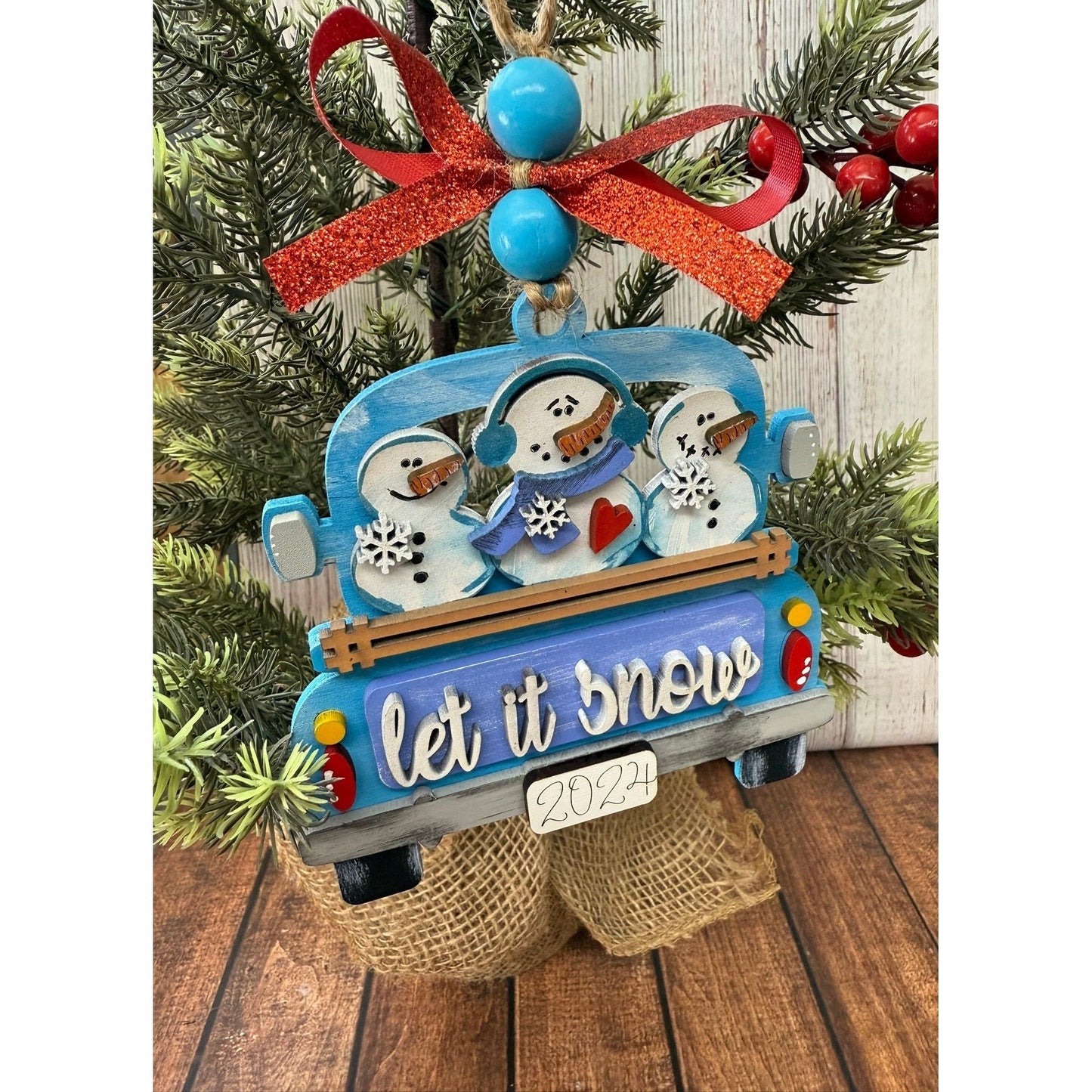 Rustic Farmhouse Christmas Truck 2026 Ornament | Personalized Holiday Decor - Nifty Decor & More