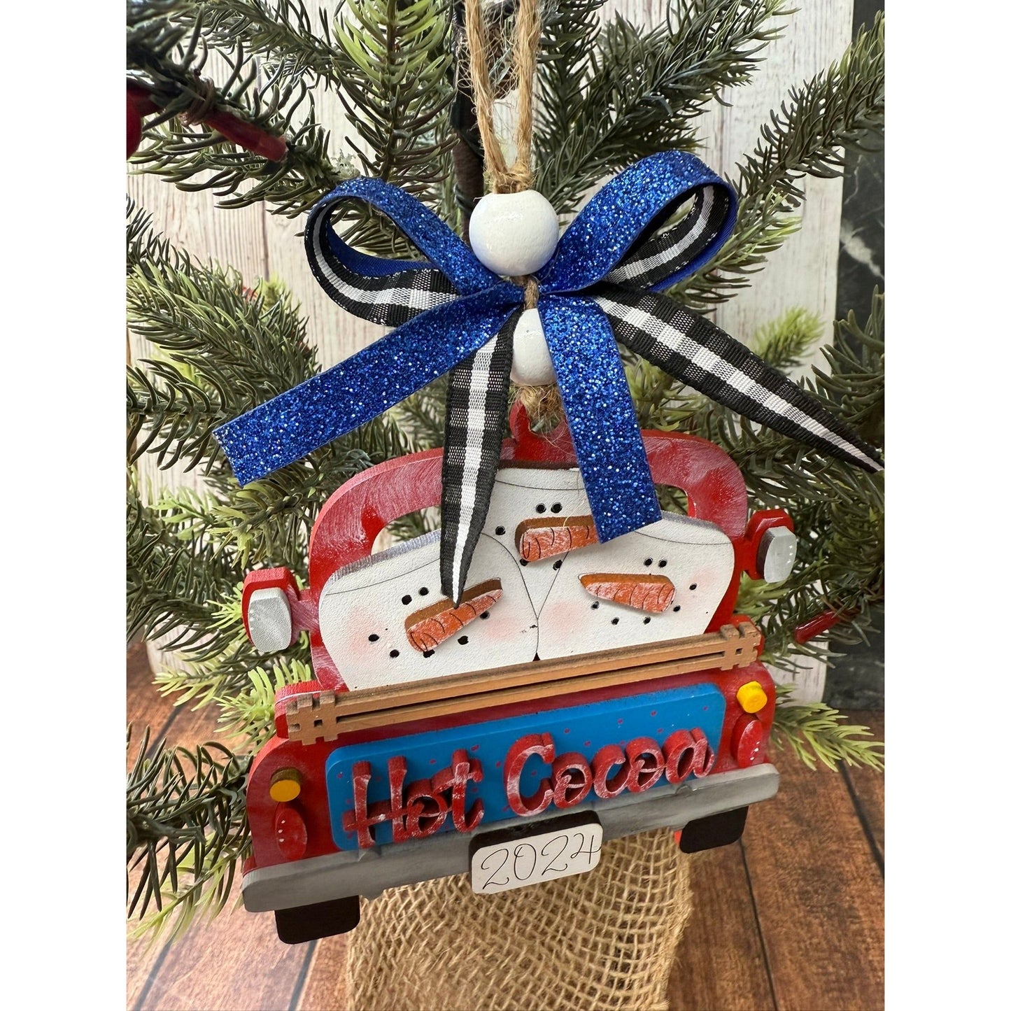 Rustic Farmhouse Christmas Truck 2026 Ornament | Personalized Holiday Decor - Nifty Decor & More
