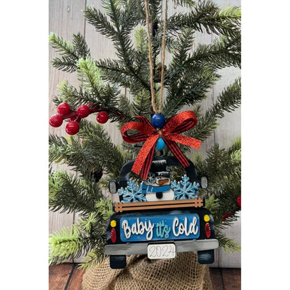 Rustic Farmhouse Christmas Truck 2026 Ornament | Personalized Holiday Decor - Nifty Decor & More
