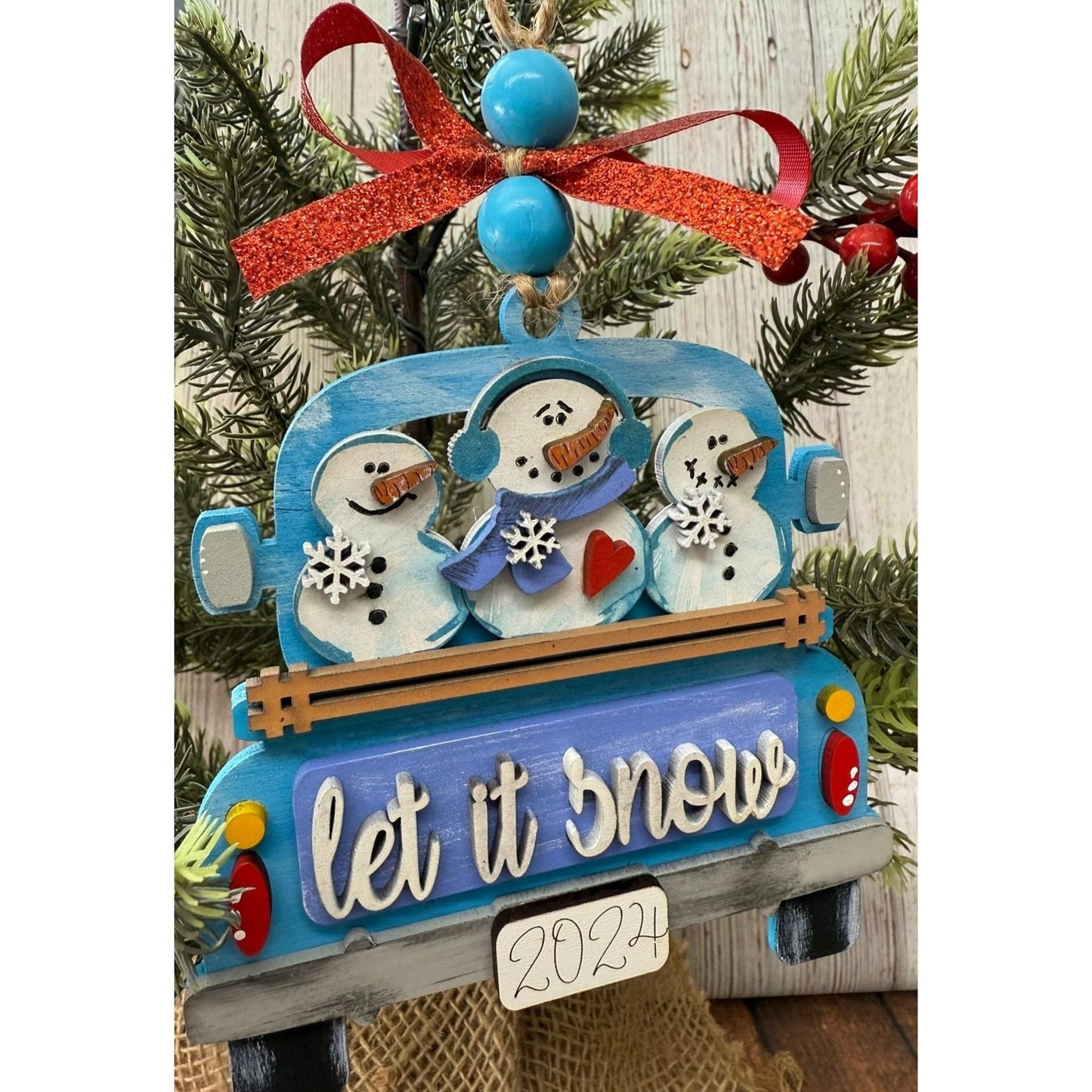 Rustic Farmhouse Christmas Truck 2026 Ornament | Personalized Holiday Decor - Nifty Decor & More