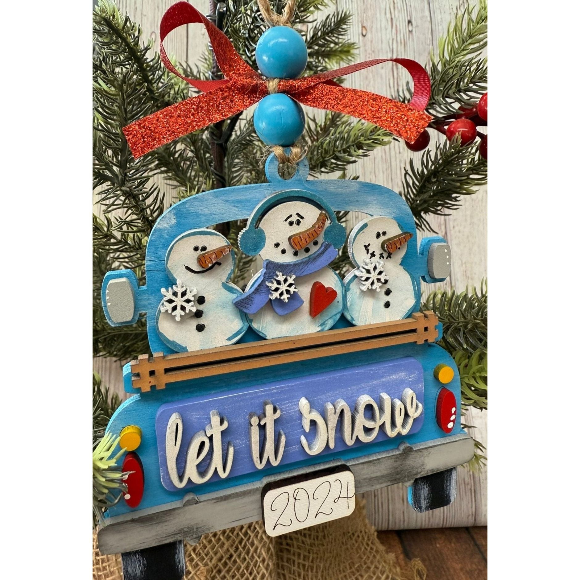 Rustic Farmhouse Christmas Truck 2026 Ornament | Personalized Holiday Decor - Nifty Decor & More