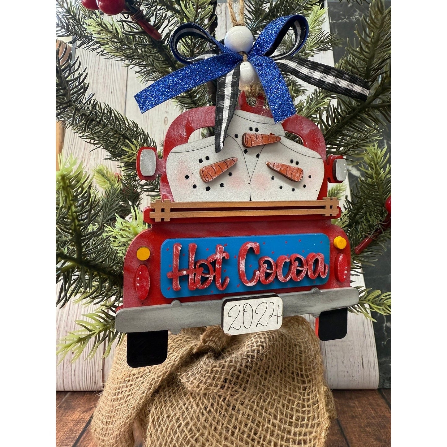 Rustic Farmhouse Christmas Truck 2026 Ornament | Personalized Holiday Decor - Nifty Decor & More