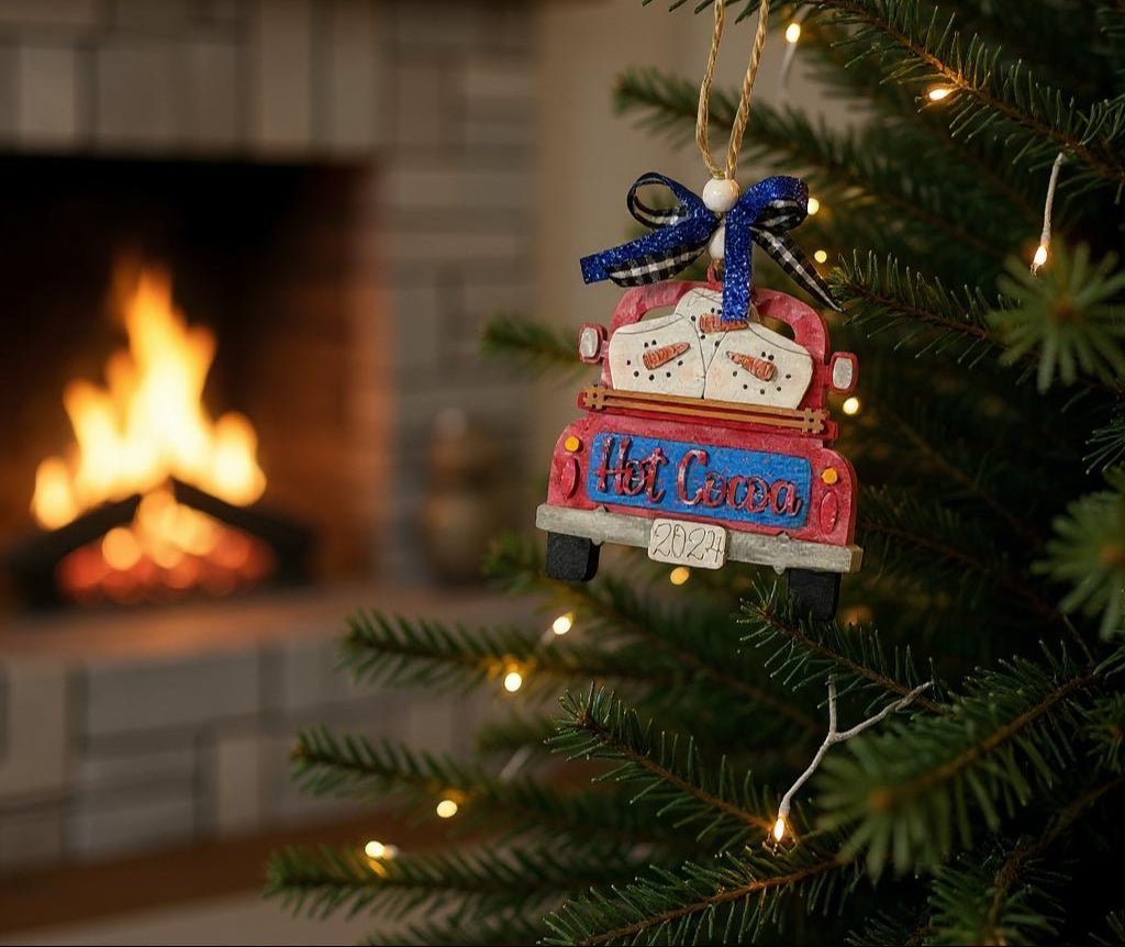 Rustic Farmhouse Christmas Truck 2026 Ornament | Personalized Holiday Decor - Nifty Decor & More