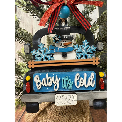 Rustic Farmhouse Christmas Truck 2026 Ornament | Personalized Holiday Decor - Nifty Decor & More