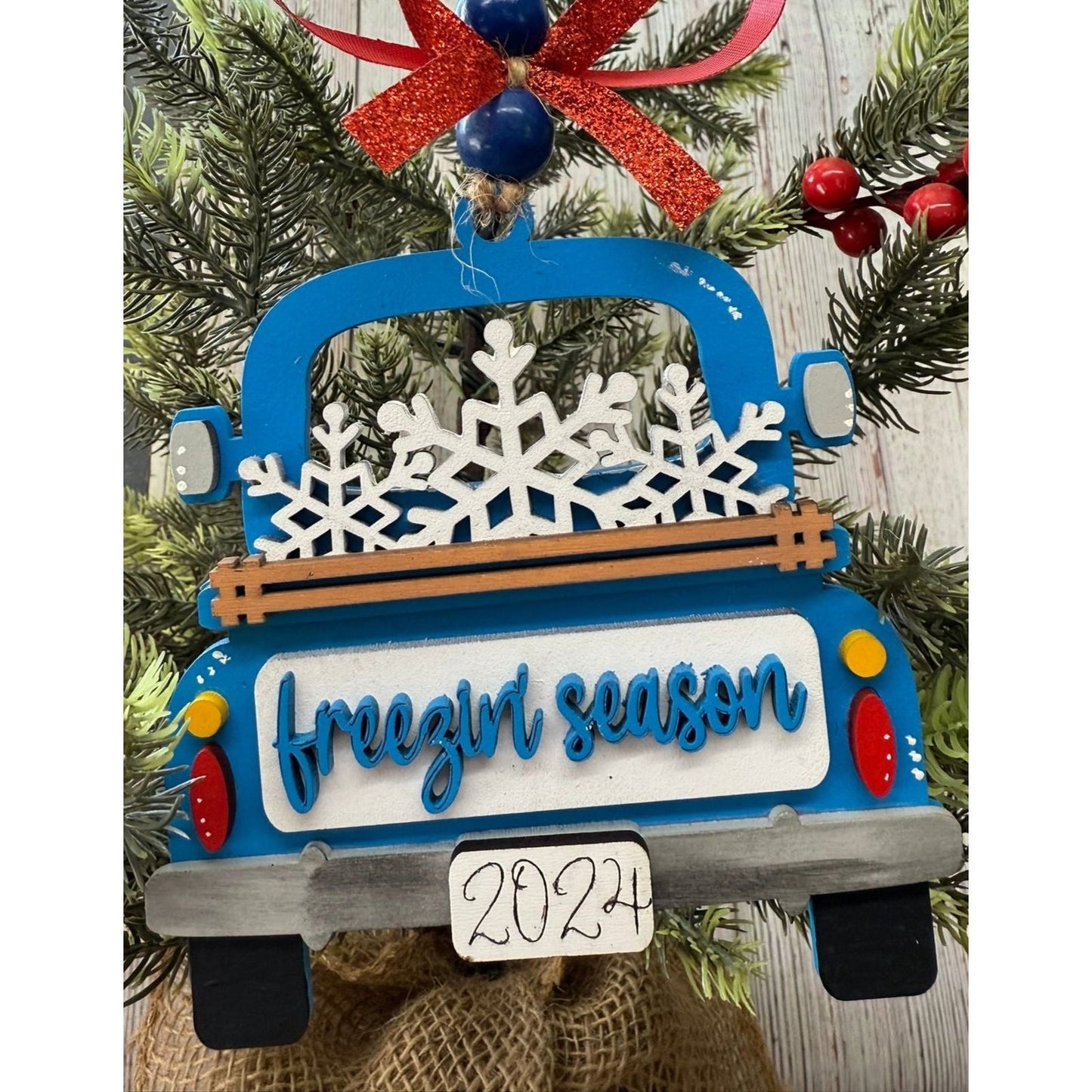 Rustic Farmhouse Christmas Truck 2026 Ornament | Personalized Holiday Decor - Nifty Decor & More