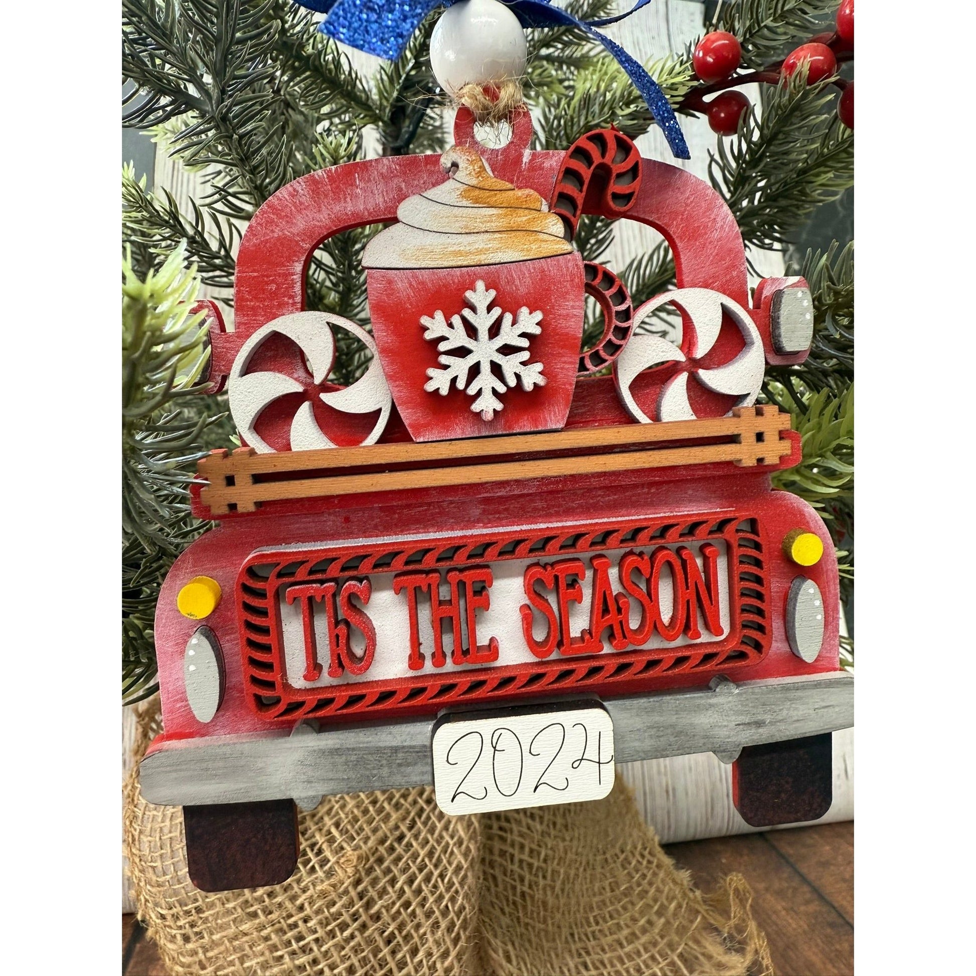 Rustic Farmhouse Christmas Truck 2026 Ornament | Personalized Holiday Decor - Nifty Decor & More