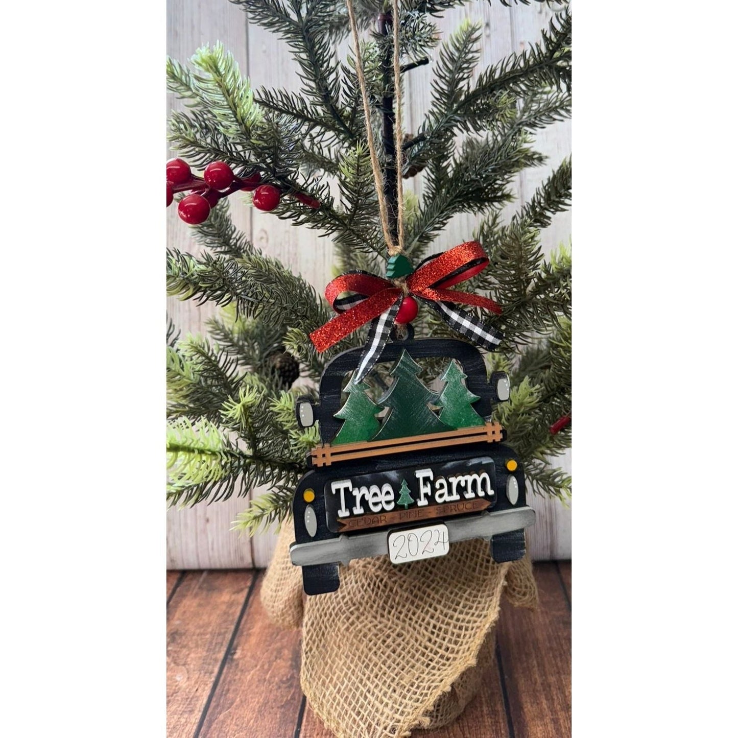 Rustic Farmhouse Christmas Truck 2026 Ornament | Personalized Holiday Decor - Nifty Decor & More