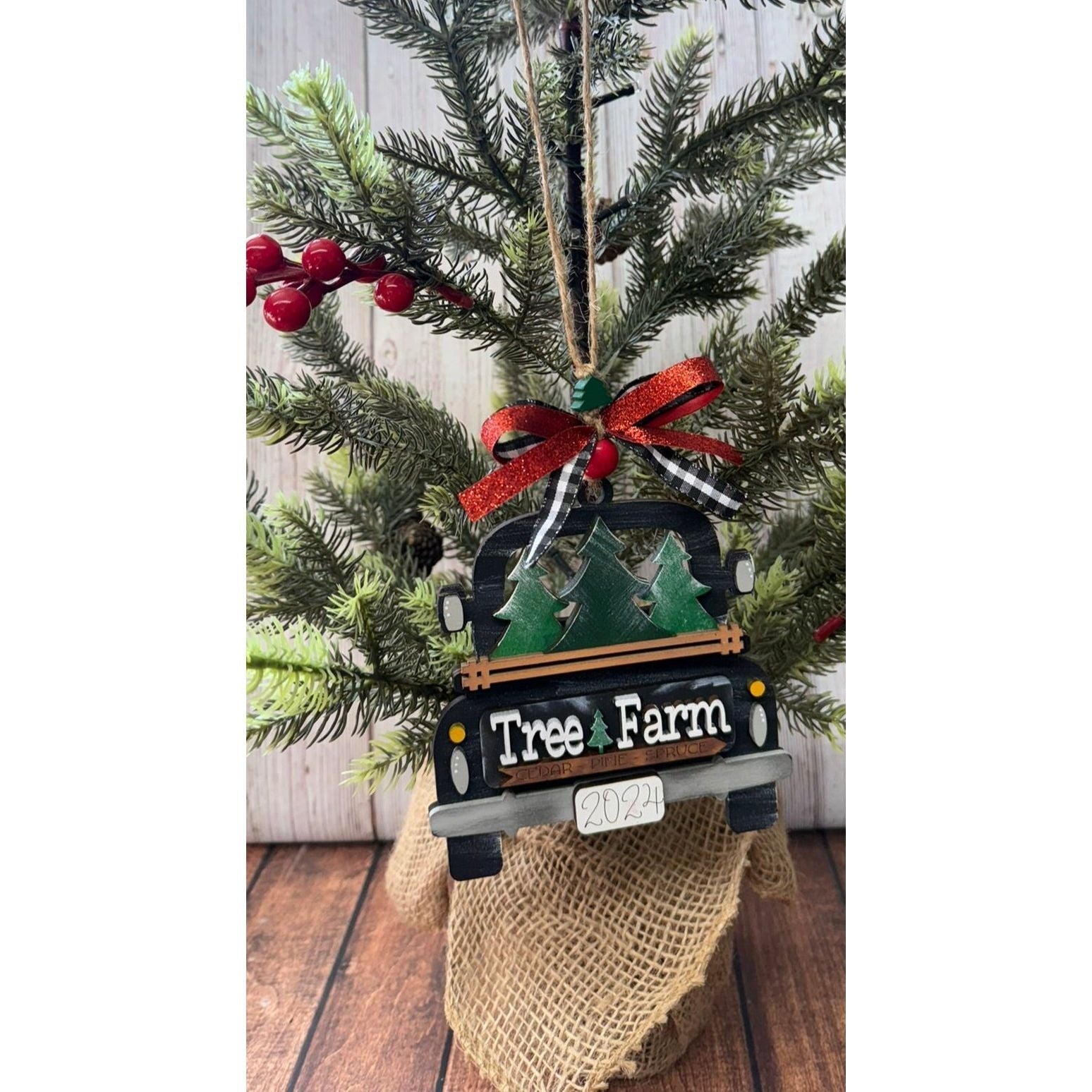 Rustic Farmhouse Christmas Truck 2026 Ornament | Personalized Holiday Decor - Nifty Decor & More