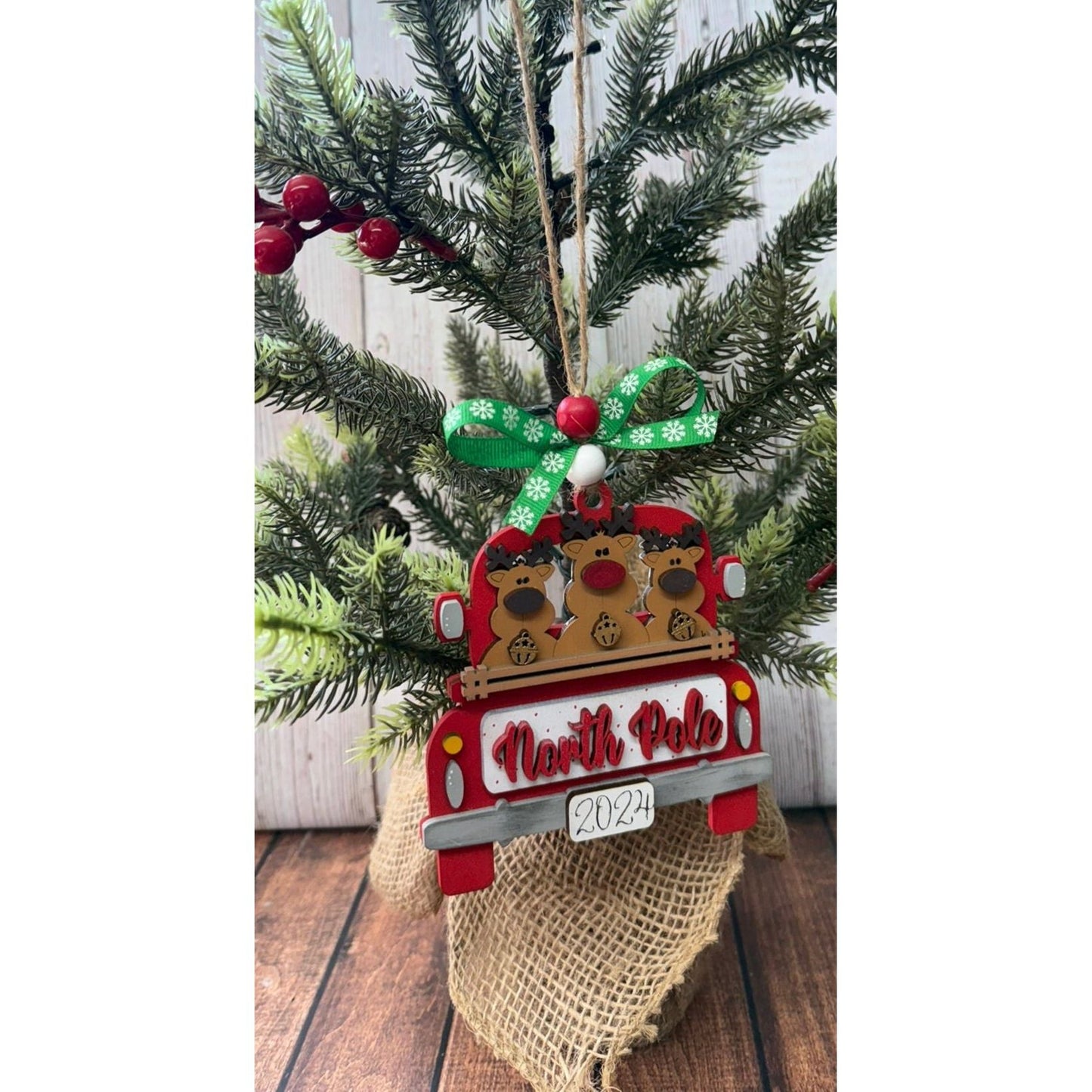Rustic Farmhouse Christmas Truck 2026 Ornament | Personalized Holiday Decor - Nifty Decor & More