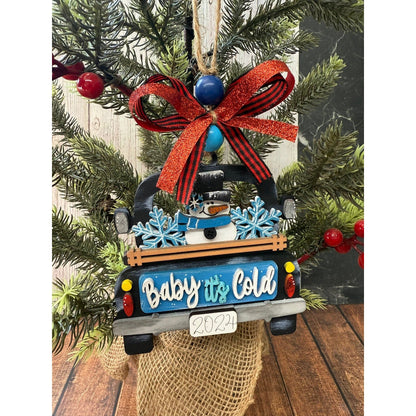 Rustic Farmhouse Christmas Truck 2026 Ornament | Personalized Holiday Decor - Nifty Decor & More