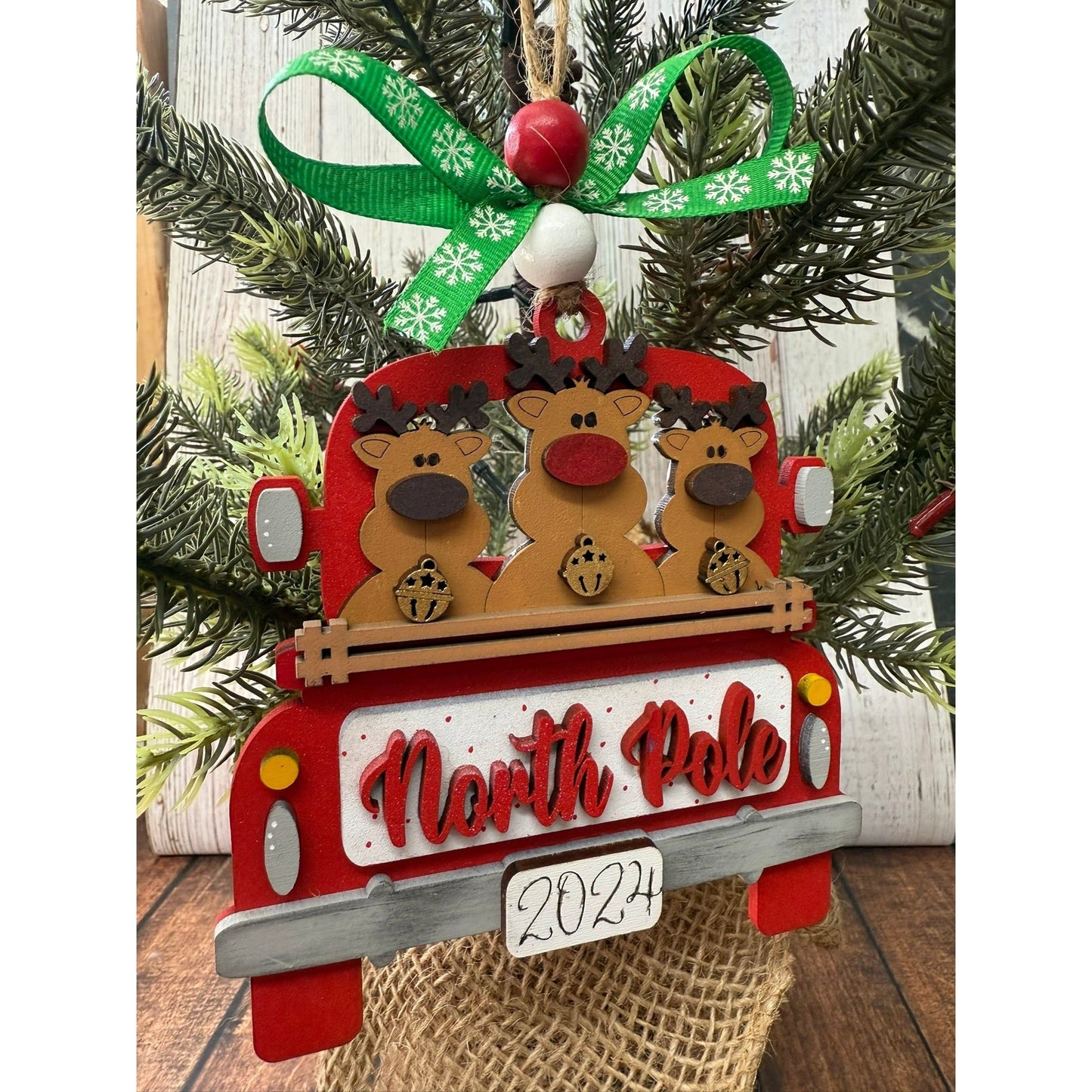 Rustic Farmhouse Christmas Truck 2026 Ornament | Personalized Holiday Decor - Nifty Decor & More
