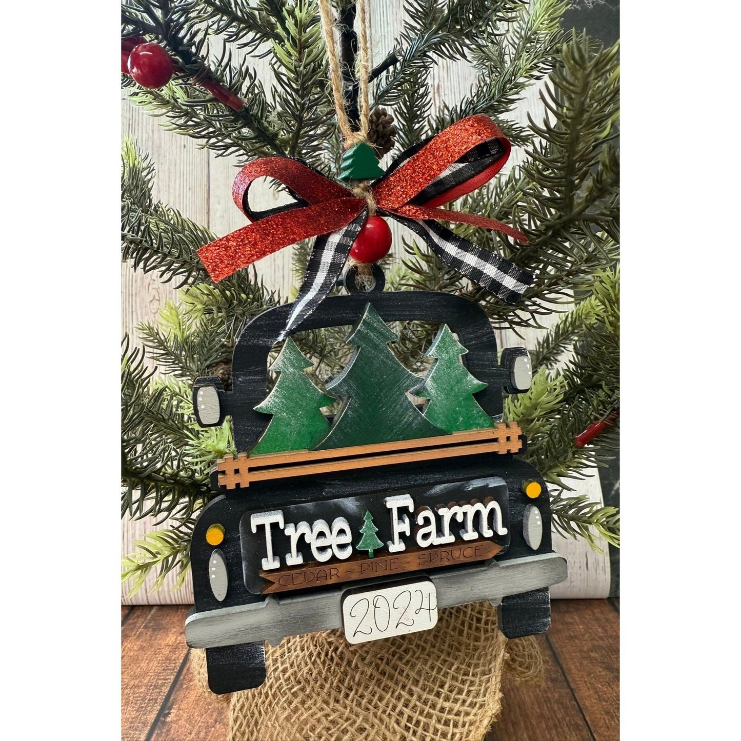 Rustic Farmhouse Christmas Truck 2026 Ornament | Personalized Holiday Decor - Nifty Decor & More