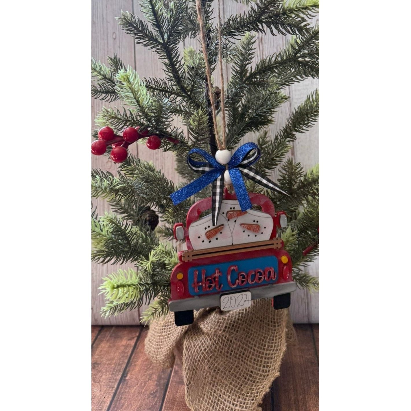 Rustic Farmhouse Christmas Truck 2026 Ornament | Personalized Holiday Decor - Nifty Decor & More
