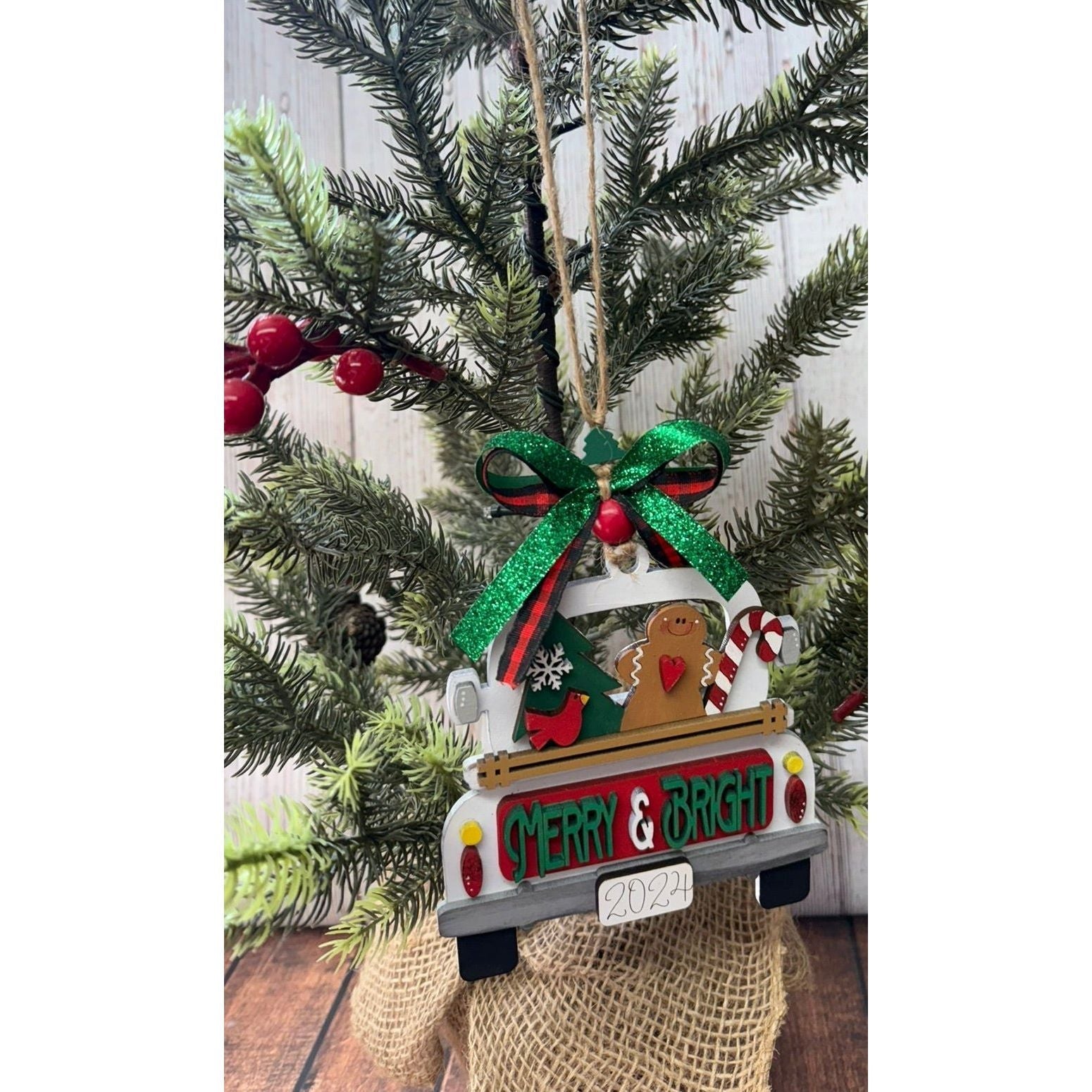 Rustic Farmhouse Christmas Truck 2026 Ornament | Personalized Holiday Decor - Nifty Decor & More