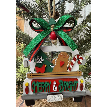 Rustic Farmhouse Christmas Truck 2026 Ornament | Personalized Holiday Decor - Nifty Decor & More