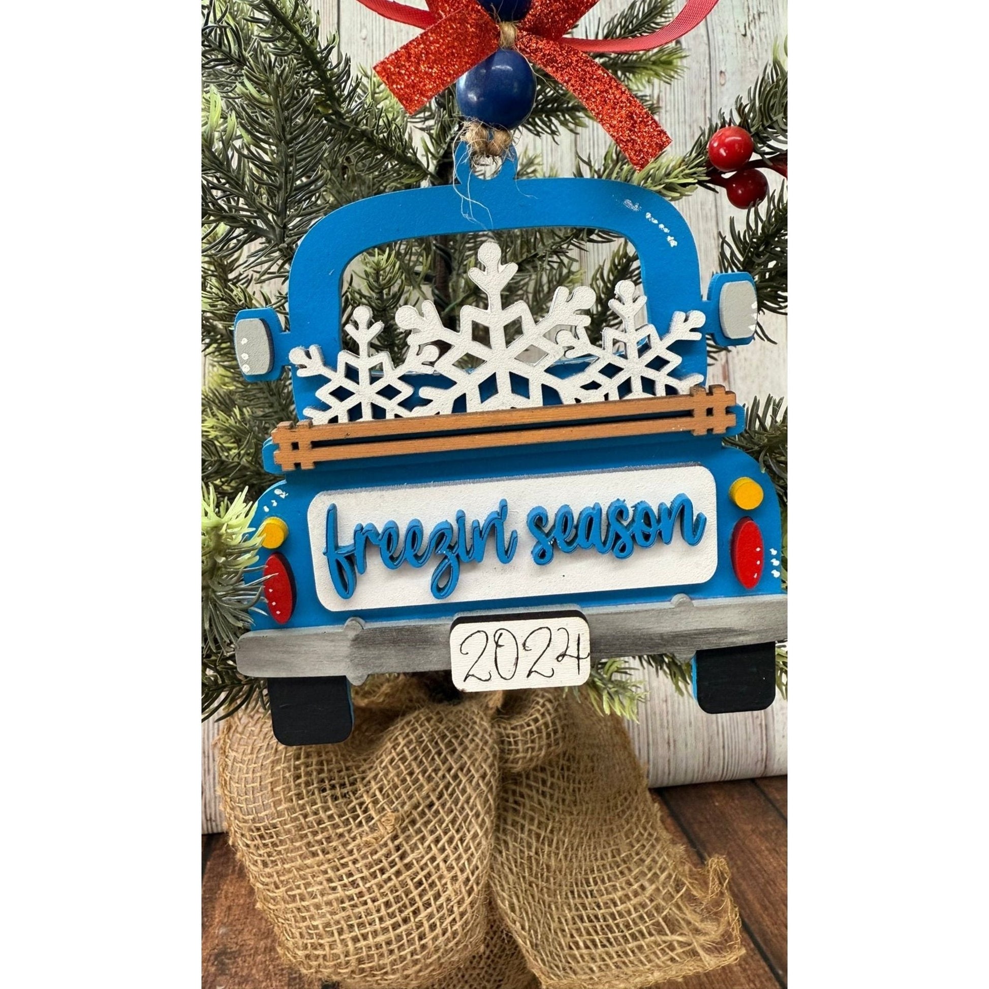 Rustic Farmhouse Christmas Truck 2026 Ornament | Personalized Holiday Decor - Nifty Decor & More