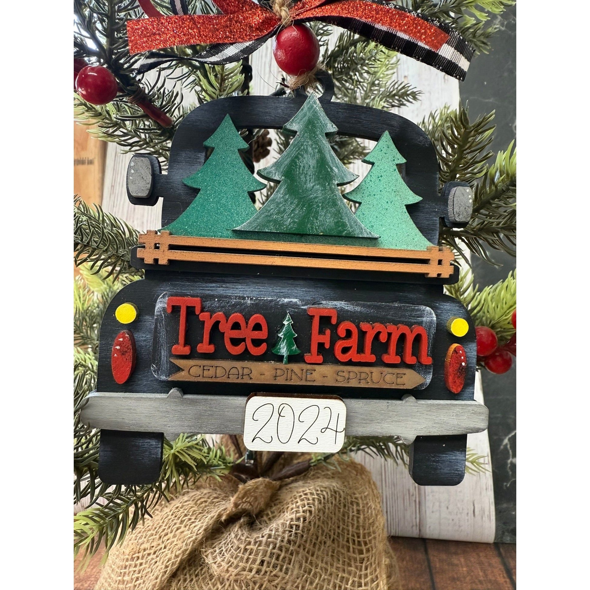 Rustic Farmhouse Christmas Truck 2026 Ornament | Personalized Holiday Decor - Nifty Decor & More