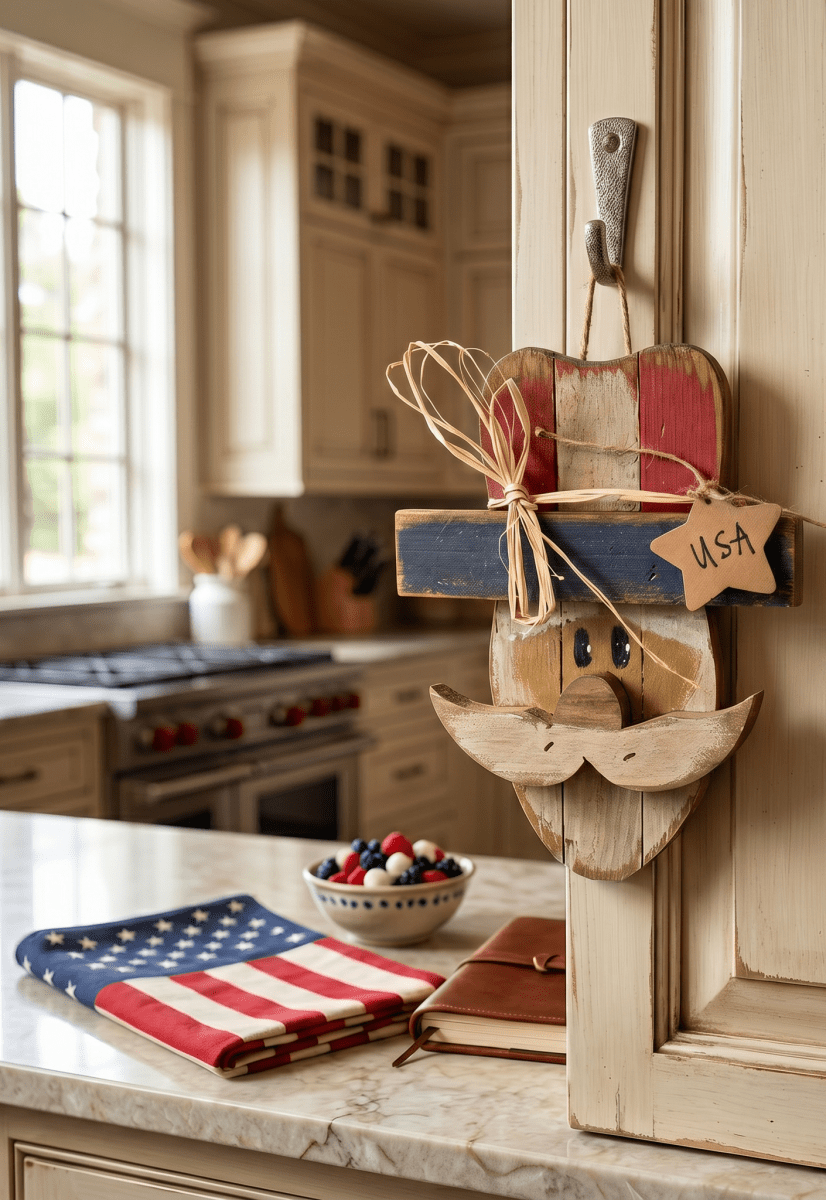 Rustic Lath Hanging USA Uncle Sam - Nifty Decor & More