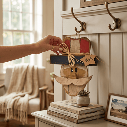 Rustic Lath Hanging USA Uncle Sam - Nifty Decor & More