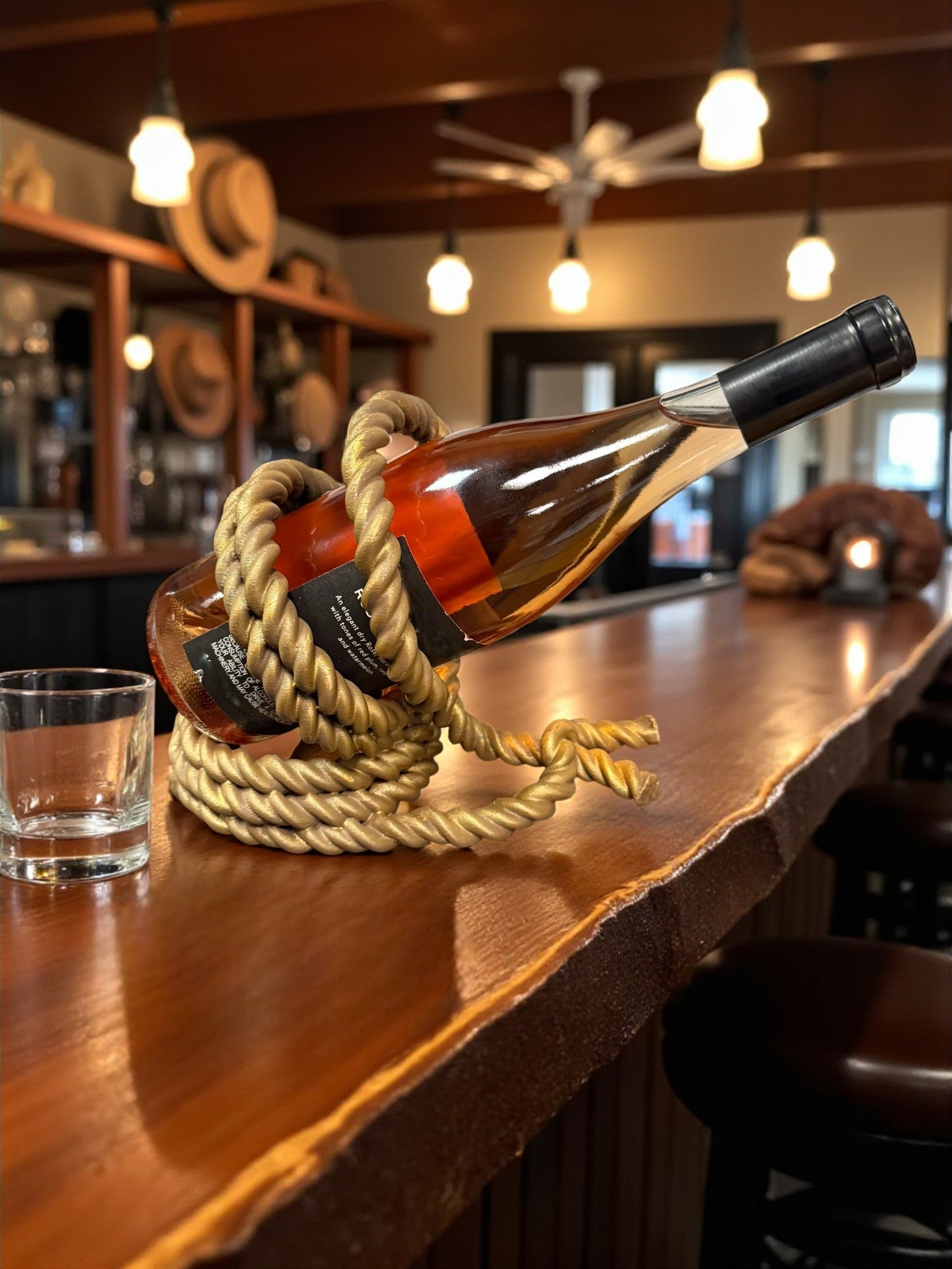 Rustic Rope Wine Bottle Bar Decor - Nifty Decor & More
