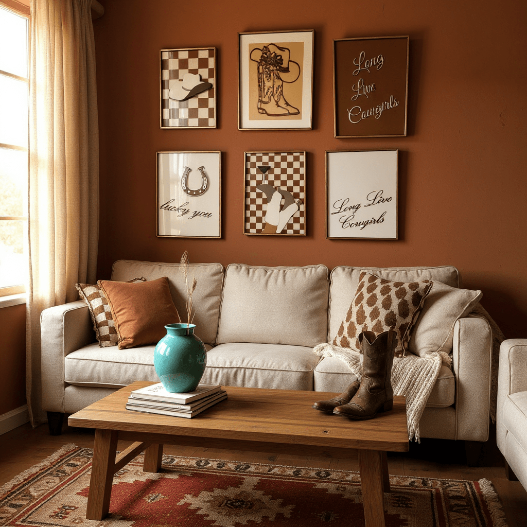 Rustic Western Decor with Hats, Boots, Horseshoes & Country Phrases - Nifty Decor & More
