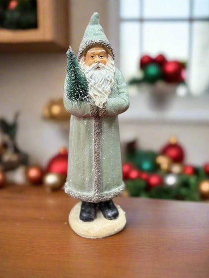 Sage Green Hooded Saint Nick - Nifty Decor & More