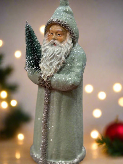 Sage Green Hooded Saint Nick - Nifty Decor & More
