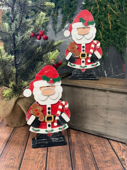 Santa and Mrs. Claus Baker Wood Shelf Sitters - Christmas Kitchen Decor & Coffee Bar Accessories - Nifty Decor & More