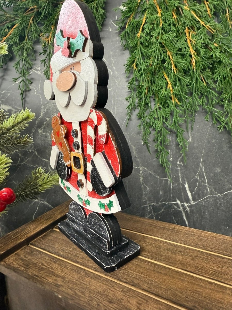 Santa and Mrs. Claus Baker Wood Shelf Sitters - Christmas Kitchen Decor & Coffee Bar Accessories - Nifty Decor & More