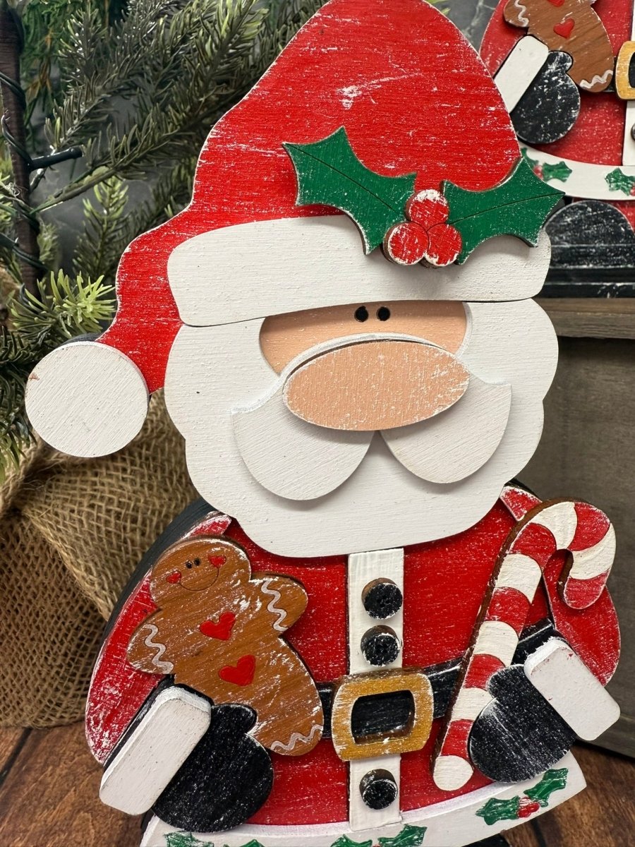 Santa and Mrs. Claus Baker Wood Shelf Sitters - Christmas Kitchen Decor & Coffee Bar Accessories - Nifty Decor & More