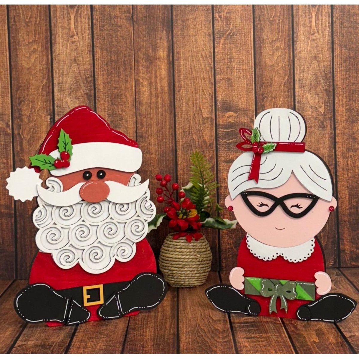 Santa and Mrs. Claus Sitting - Nifty Decor & More