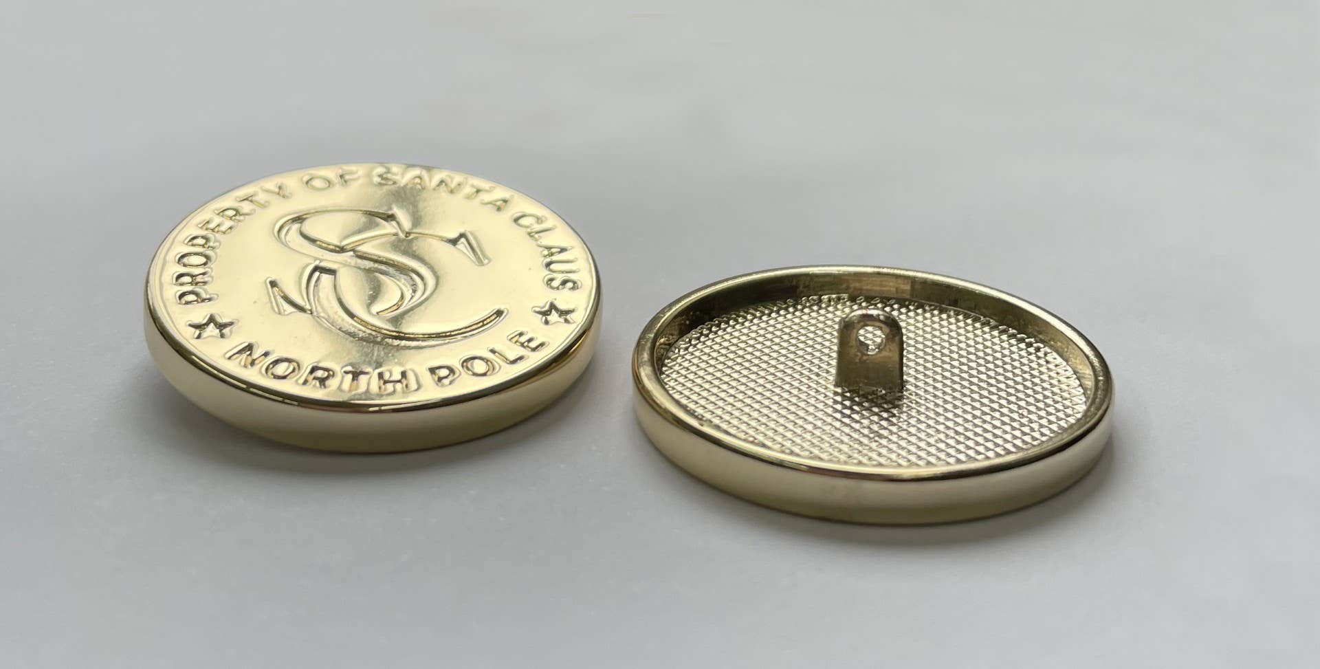 Santa Claus Lost Wooden Button