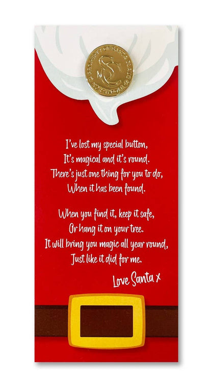 Santa Claus Lost Wooden Button