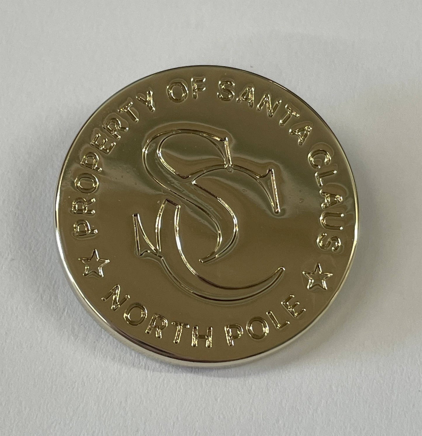 Santa Claus Lost Wooden Button