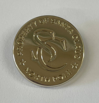 Santa Claus Lost Wooden Button