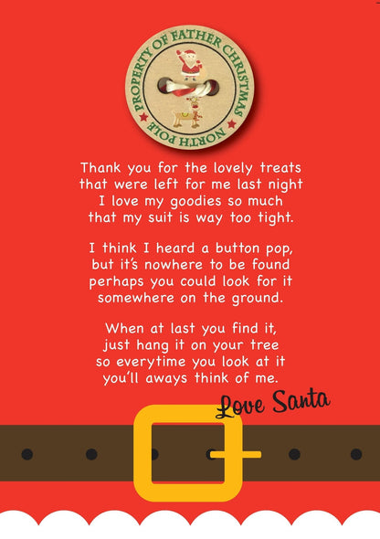 Santa Claus Lost Wooden Button - Nifty Decor & More