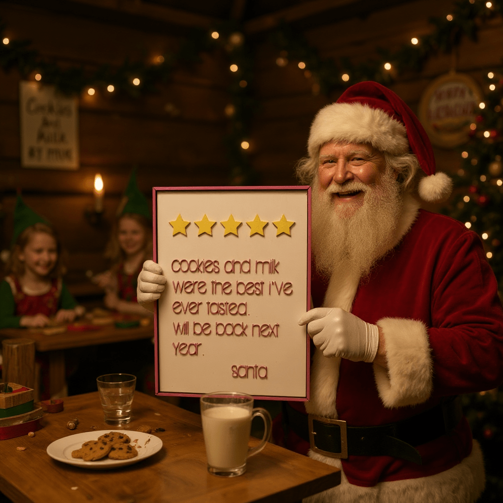 Santa Cookies & Milk Festive Handmade Wall Decor