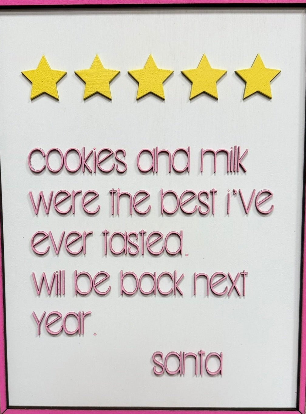 Santa Cookies & Milk Festive Handmade Wall Decor - Nifty Decor & More