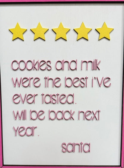 Santa Cookies & Milk Festive Handmade Wall Decor - Nifty Decor & More